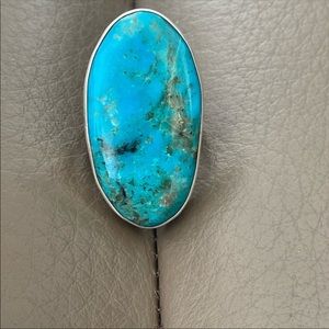 Vintage Adam Fierro brilliant turquoise sterling ring